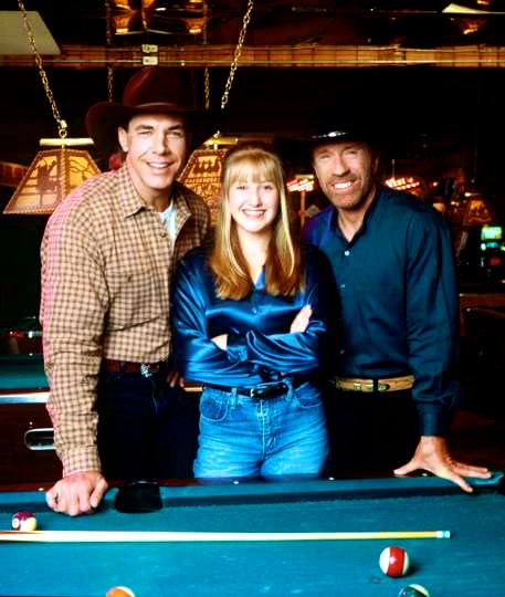 On the Set of Walker Texas Ranger with Chuck Norris & Lila MCann