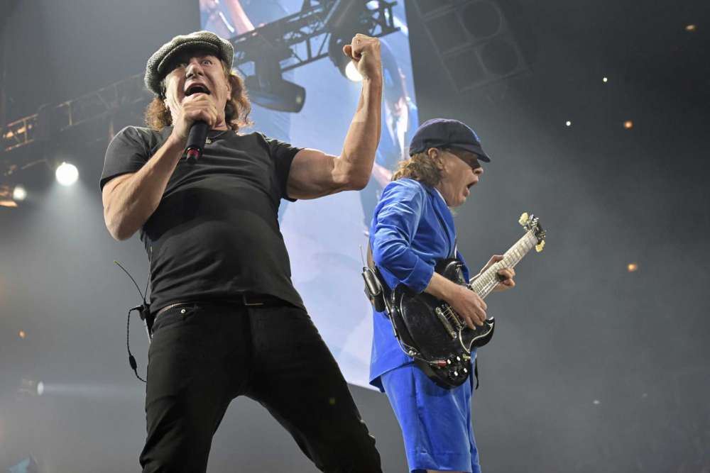 Brian Johnson and Angus Young