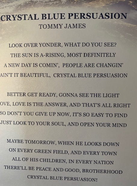 Crystal Blue Persuasion Lyrics