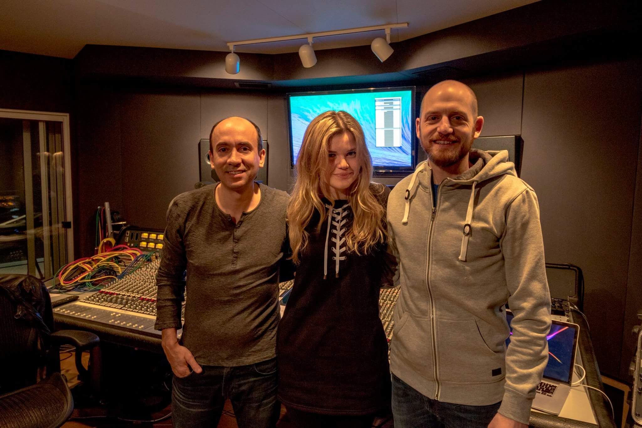 George Seara, Emilia and Ryan Stewart in the studio
