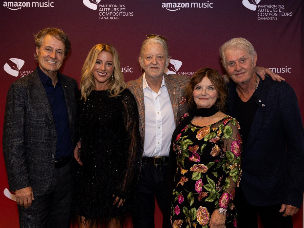 Tom Cochrane, Jim Cuddy and Greg Keelor (Blue Rodeo), Sarah McLachlan and Diane Tell Inducted into the Canadian Songwriters Hall of Fame Photo Credit  Tour Bus Entertainment