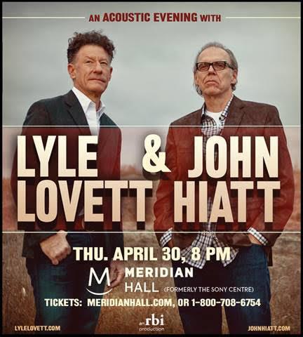 Lyle Lovett and John Hiatt Perform at Meridian Hall April 30