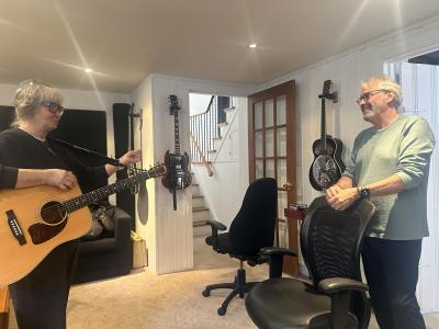 D.M. Lafortune with Platinum Award winning producer Greg Kavanagh in studio